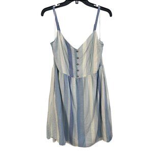 Joie Striped A Line Sundress Womens 10 Sleeveless Lined Linen Blend Summer Beach